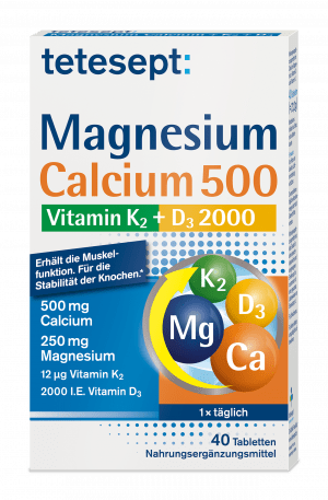 tetesept Magnesium + Calcium 500 + K2 + D3 2000